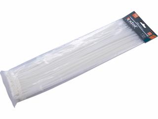 Pásky sťahovacie biele, 4,8x400mm, 100ks, Ø105mm, 22kg, nylon PA66, EXTOL PREMIUM