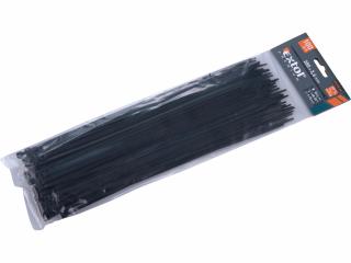 Pásky sťahovacie čierne, 3,6x280mm, 100ks, Ø70mm, 18kg, nylon PA66, EXTOL PREMIUM