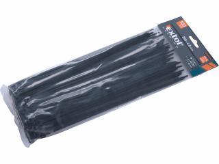 Pásky sťahovacie čierne, 4,8x250mm, 100ks, Ø65mm, 22kg, nylon PA66, EXTOL PREMIUM