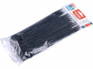 Pásky sťahovacie čierne, rozpojiteľné, 4,8x200mm, 100ks, nylon PA66, EXTOL PREMIUM
