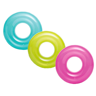 Detský nafukovací kruh, INTEX - 76cm, transparentný mix farieb