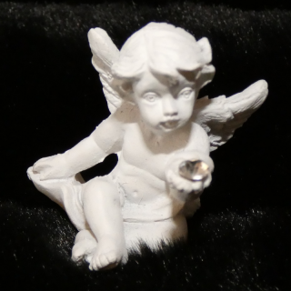 Polyresinová figúrka anjel biela - (4x3cm)