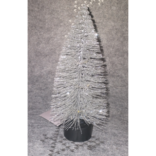 Stromček vianočný kartačový strieborný 17cm