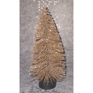 Vianočná dekorácia stromček kartačový zlatý 17cm