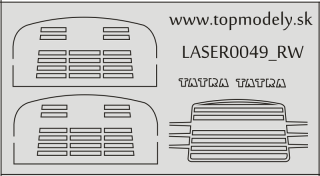 Laserom rezaný doplnok - Mriežka kapoty Tatra T2-148 k RipperWorks