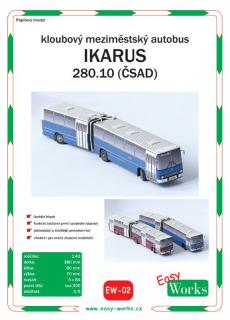 Papierový model - Medzimestský autobus kĺbový - Ikarus 280.10 (ČSAD)