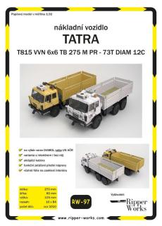 Papierový model - Nákladný automobil Tatra 815 VVN 6x6 TB 275 M