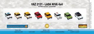 Papierový model - SET 8x VAZ 2121 - LADA NIVA 4x4