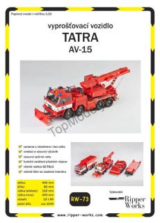 Papierový model - Tatra AV-15 vyprosťovacie vozidlo - žeriav SŽDC