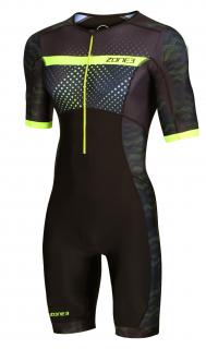 Men's Activate Plus Short Sleeve Trisuit - REVOLUTION - BLACK/GREEN Veľkosť: M