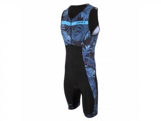 MEN'S ACTIVATE+ TROPICAL PALM SLEEVELESS TRISUIT - Navy/Blue Veľkosť: L