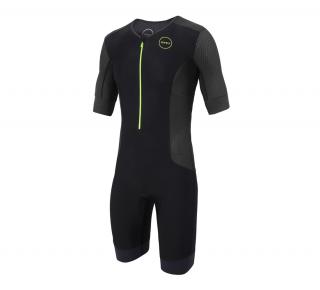 Men's Aquaflo Plus Short Sleeve Trisuit - BLACK/GREY/NEON GREEN Veľkosť: XL