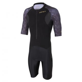 Men's Lava Short Sleeve Trisuit - Black/Gold - Black/Gold - L Veľkosť: L