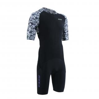 Pánska triatlonová kombinéza Lava Short Sleeve Trisuit / White/Gravel Veľkosť: L