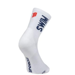 Športové ponožky Swim Bike Run biele Veľkosť: L (44-46)