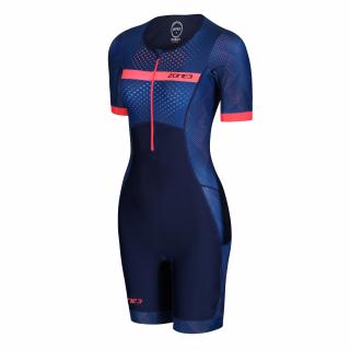 Women's Activate Plus Short Sleeve Trisuit - REVOLUTION - NAVY/CORAL Veľkosť: L