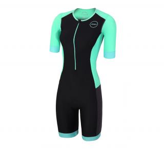 Women's Aquaflo Plus Short Sleeve Trisuit - BLACK/GREY/MINT Veľkosť: S