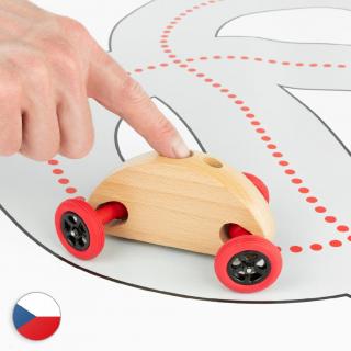 Autíčko Finger Car prírodné s pretekárskou dráhou