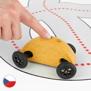 Autíčko Finger Car žlté s pretekárskou dráhou