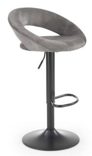 Barová stolička H-102, látka VELVET sivá