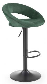 Barová stolička H-102, látka VELVET tmavá zelená