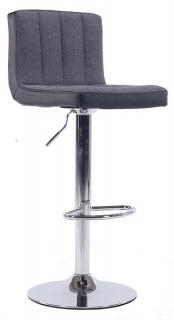 Barová stolička HILDA, látka sivá/ekokoža čierna