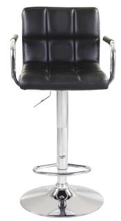 Barová stolička LEORA 2 NEW, ekokoža čierna