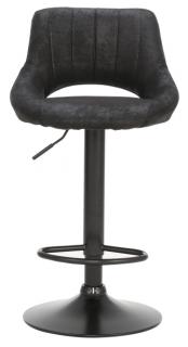 Barová stolička LORASA, látka s efektom brúsenej kože čierna