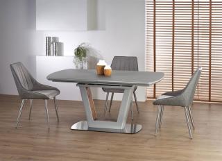 Jedálenský stôl BILOTTI rozkladací, svetlá sivá/orech
