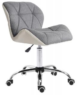 Kancelárska stolička BADAR, ekokoža biela/látka sivá
