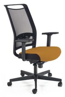 Kancelárska stolička GULIETTA, látka horčicová/sieťovina čierna
