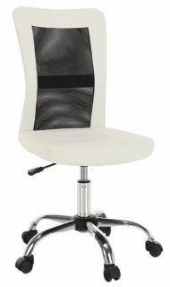 Kancelárska stolička IDOR NEW, ekokoža biela/sieťovina čierna