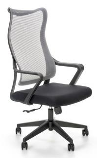 Kancelárska stolička LORETO, sieťovina sivá/látka čierna