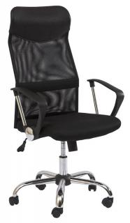 Kancelárska stolička Q-025, látka čierna/sieťovina čierna