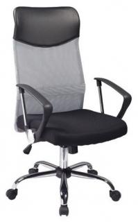 Kancelárska stolička Q-025, látka čierna/sieťovina sivá