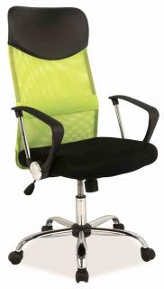 Kancelárska stolička Q-025, látka čierna/sieťovina zelená