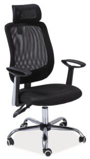 Kancelárska stolička Q-118, látka čierna/sieťovina čierna