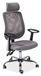 Kancelárska stolička Q-118, látka sivá/sieťovina sivá