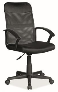 Kancelárska stolička Q-702, látka čierna/sieťovina čierna