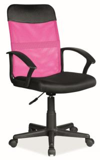 Kancelárska stolička Q-702, látka čierna/sieťovina ružová