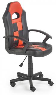 Kancelárska stolička STORM, ekokoža čierna/ekokoža červená