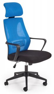 Kancelárska stolička  VALDEZ, látka čierna/sieťovina modrá