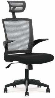 Kancelárska stolička VALOR, látka  čierna/sieťovina sivá