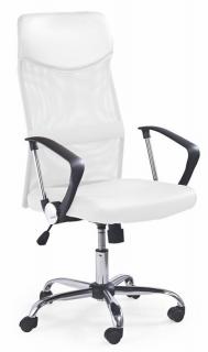 Kancelárska stolička VIRE, látka biela/sieťovina biela