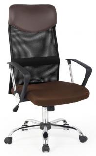Kancelárska stolička VIRE, látka hnedá/sieťovina čierna