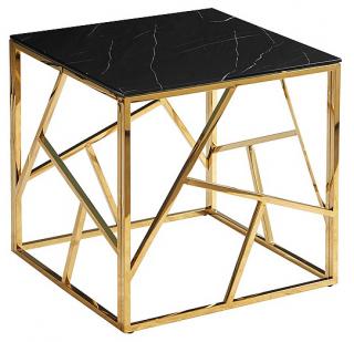 Konferenčný stolík ESCADA B II, čierna z efektom mramoru/zlatá