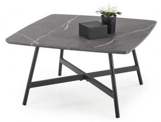 Konferenčný stolík FERRARA, sivý mramor/čierna