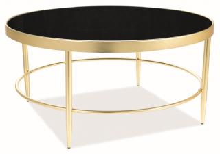 Konferenčný stolík MYSTIC B, čierna/zlatá mat.
