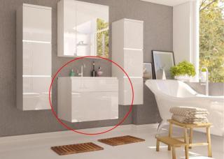Skrinka pod umývadlo WH 13 MASON biela/biely extra vysoký lesk Doplnky: s umývadlom