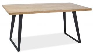 Stôl FALCON 150, masívne drevo dub/čierna